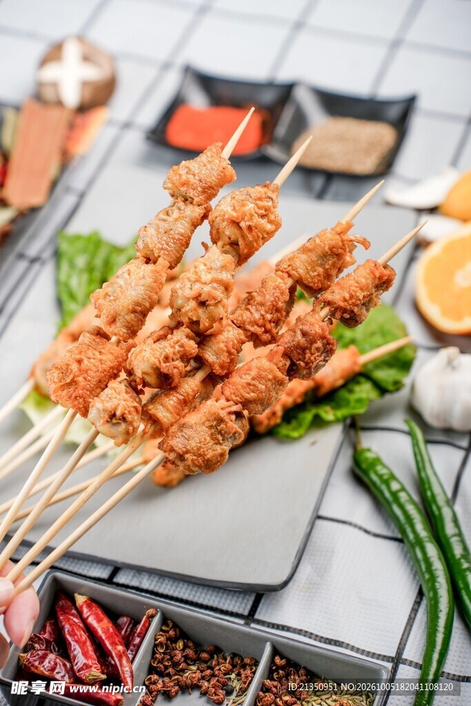 特色烤串美食特写
