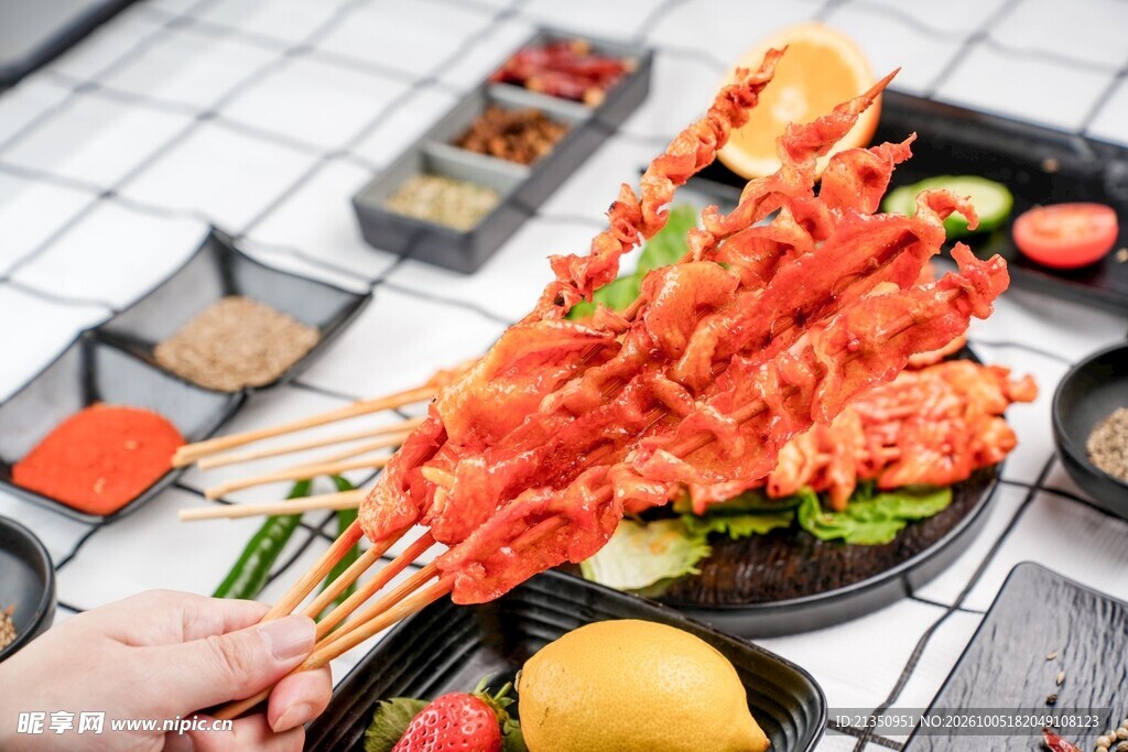 烧烤串串食材展示