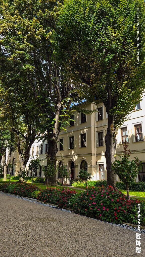 林荫欧式住宅步道景观