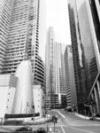 黑白都市摩天建筑群