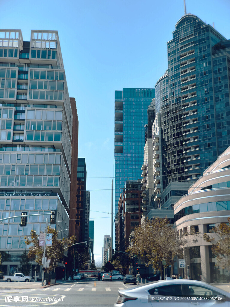 城市商务区街景