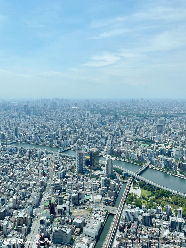 高空俯瞰城市全景