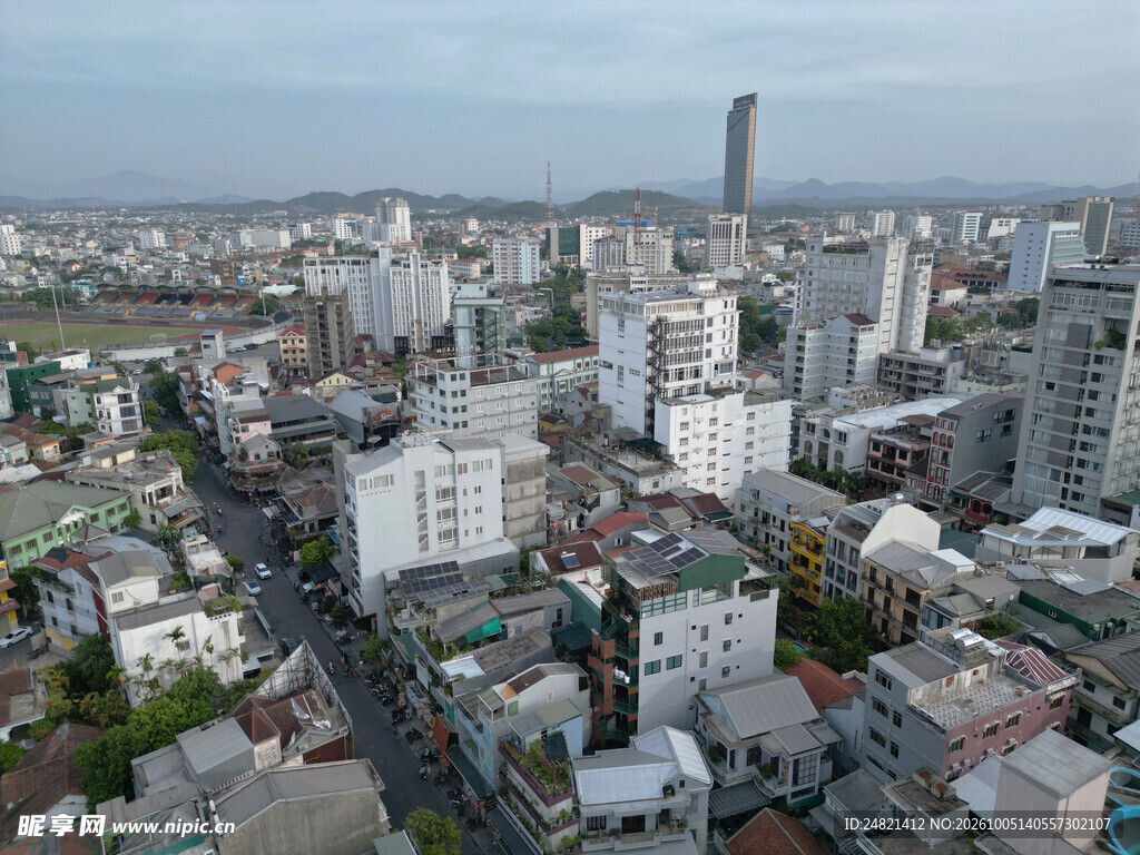 城市高空俯瞰全景