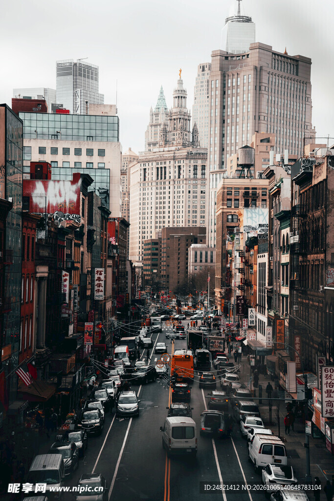 都市繁忙街景