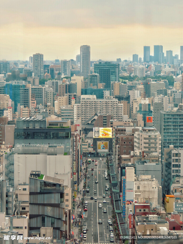 城市高空俯瞰全景