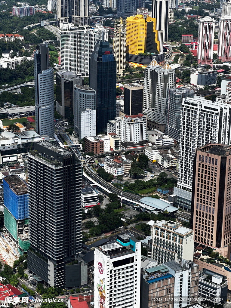 航拍都市高楼建筑群