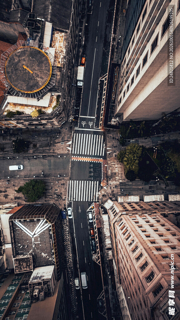 高空俯瞰城市街景