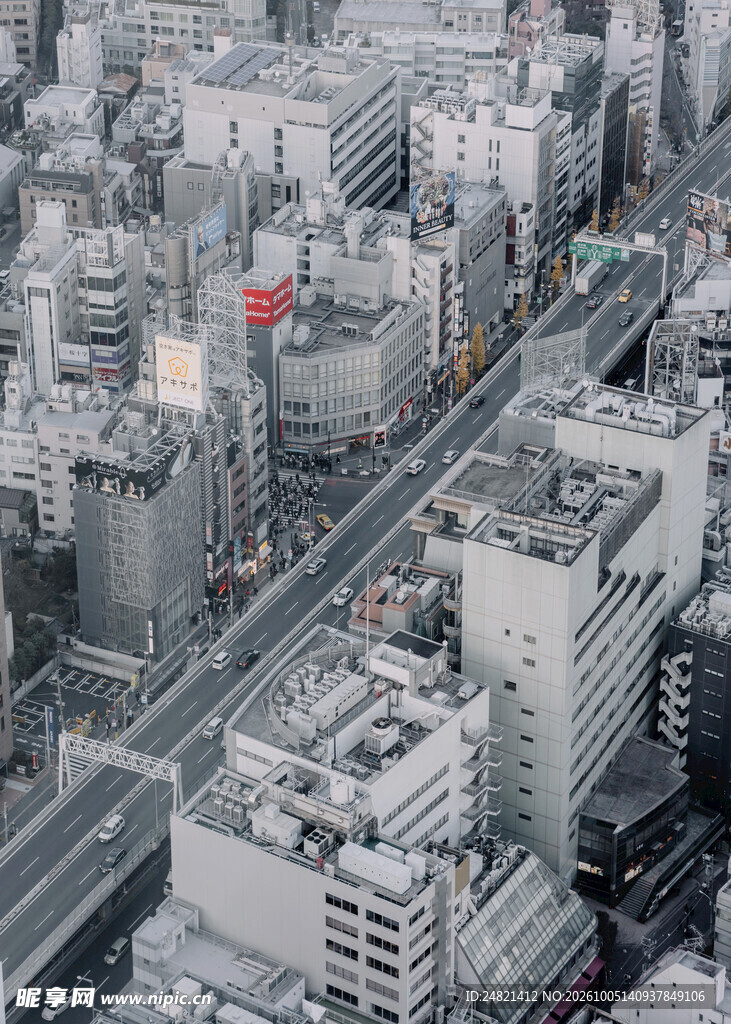 高空俯瞰城市街景