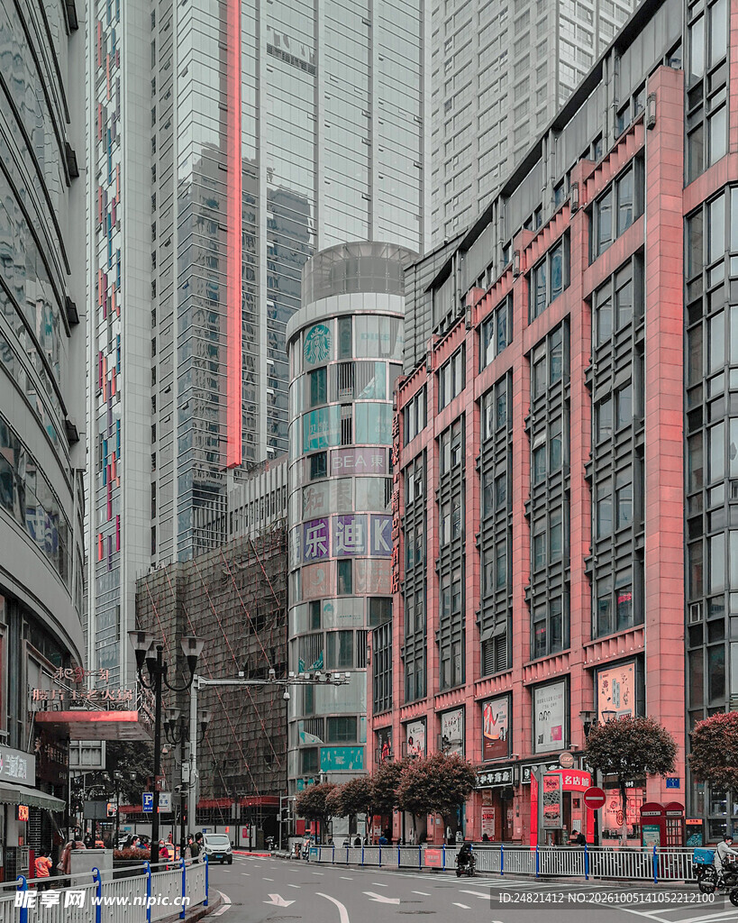城市商业街建筑街景