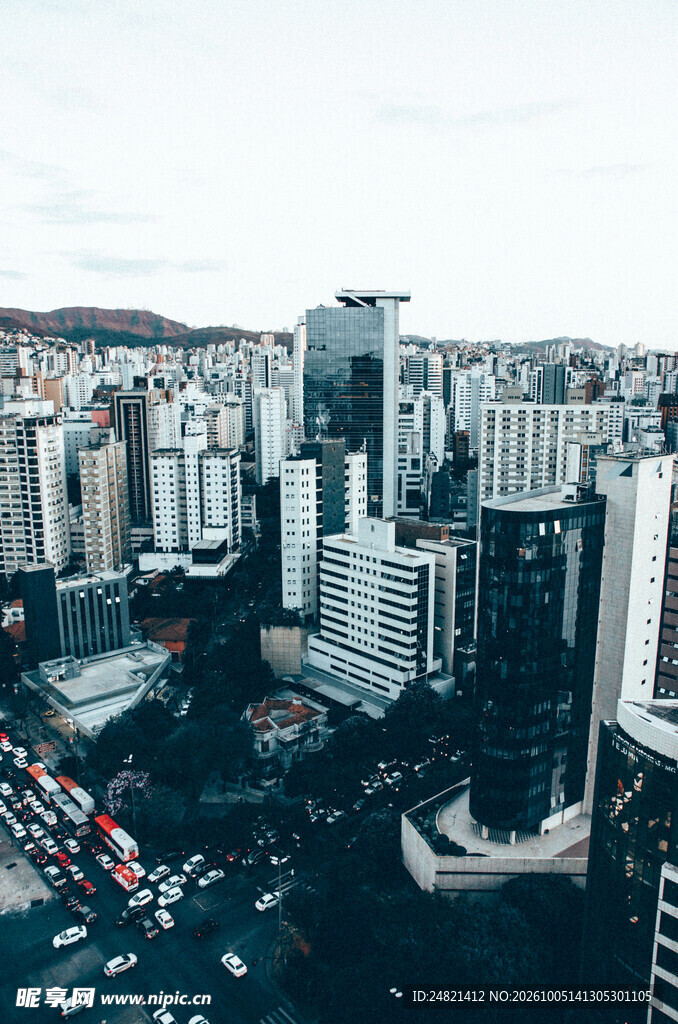 城市高空俯瞰街景