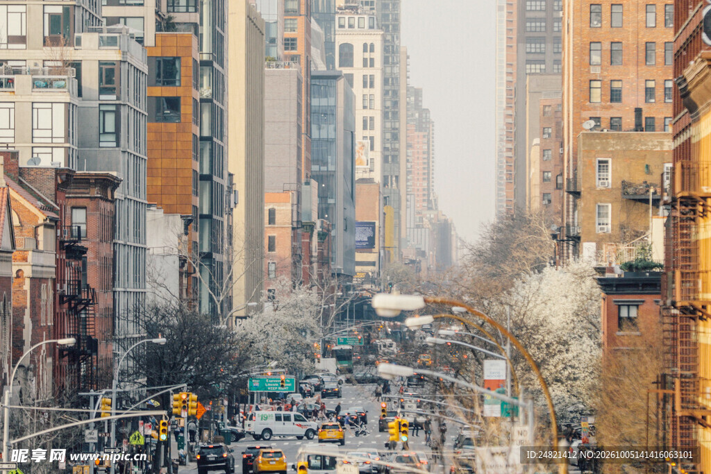 纽约城市繁忙街景