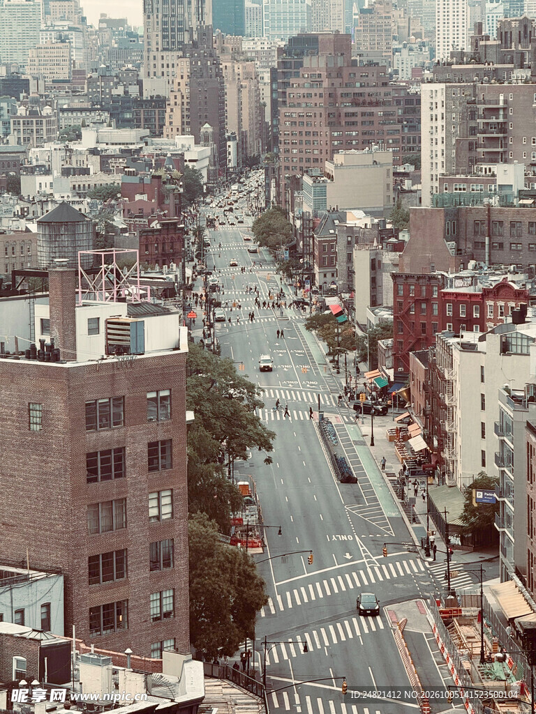 城市高空俯瞰街景