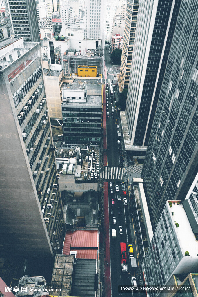 高空俯瞰城市街景