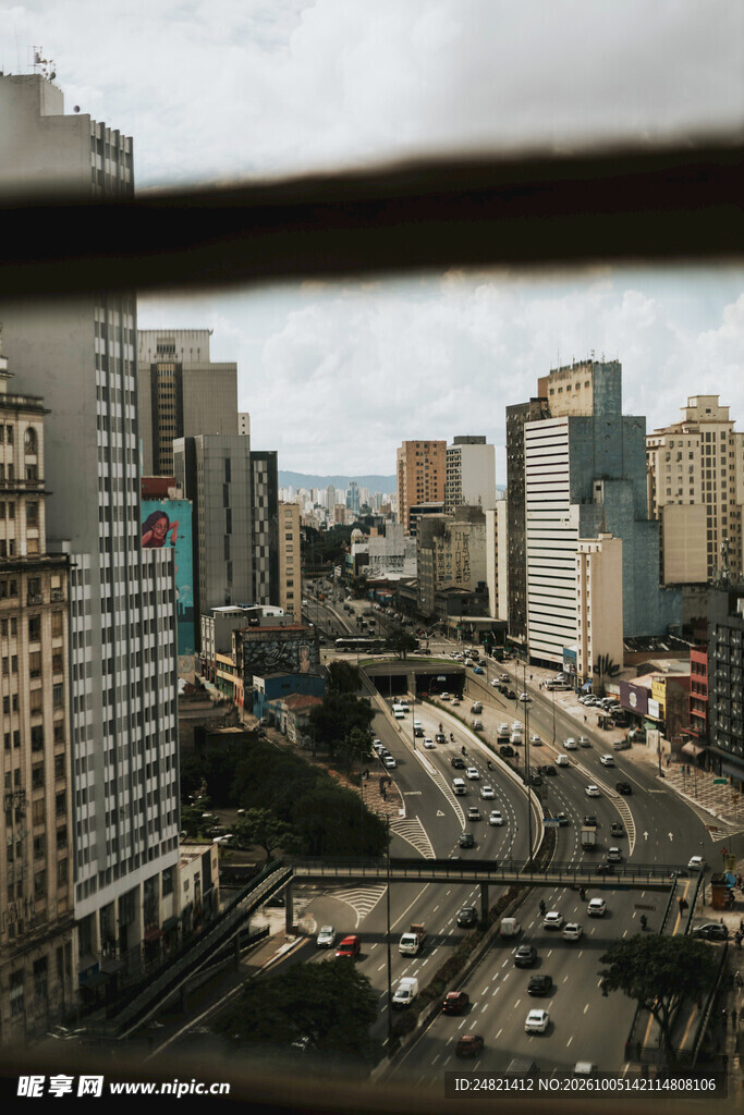 城市高空俯瞰街景