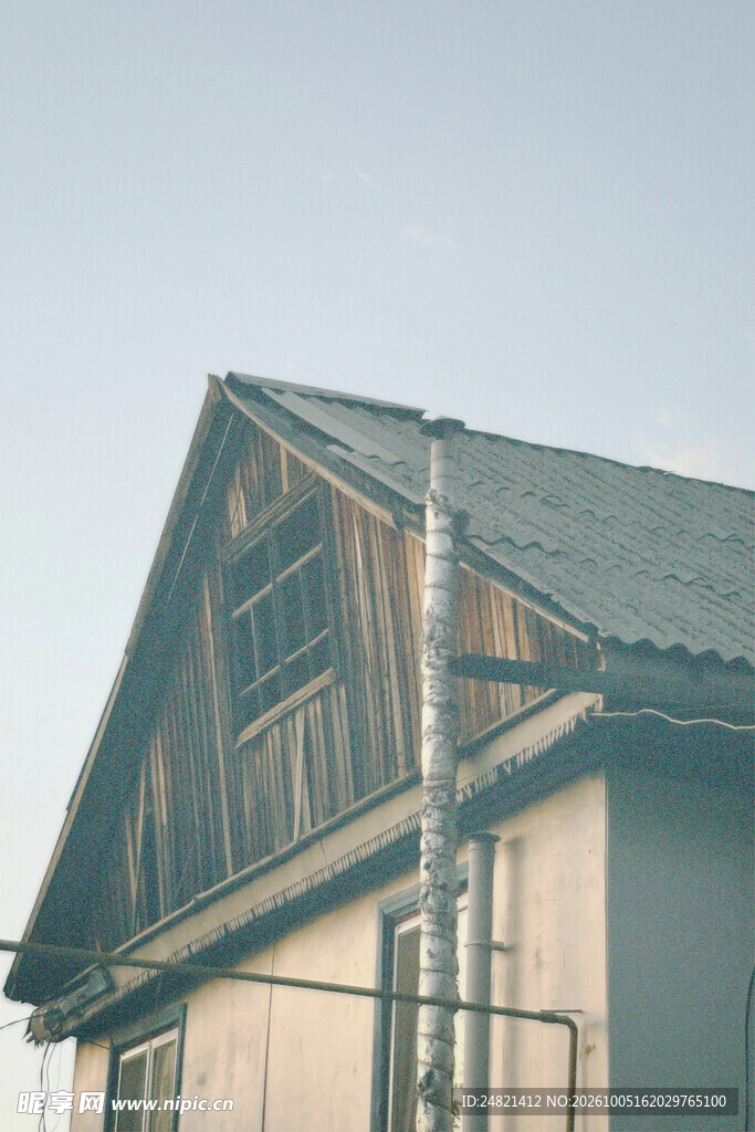 住宅斜顶局部特写
