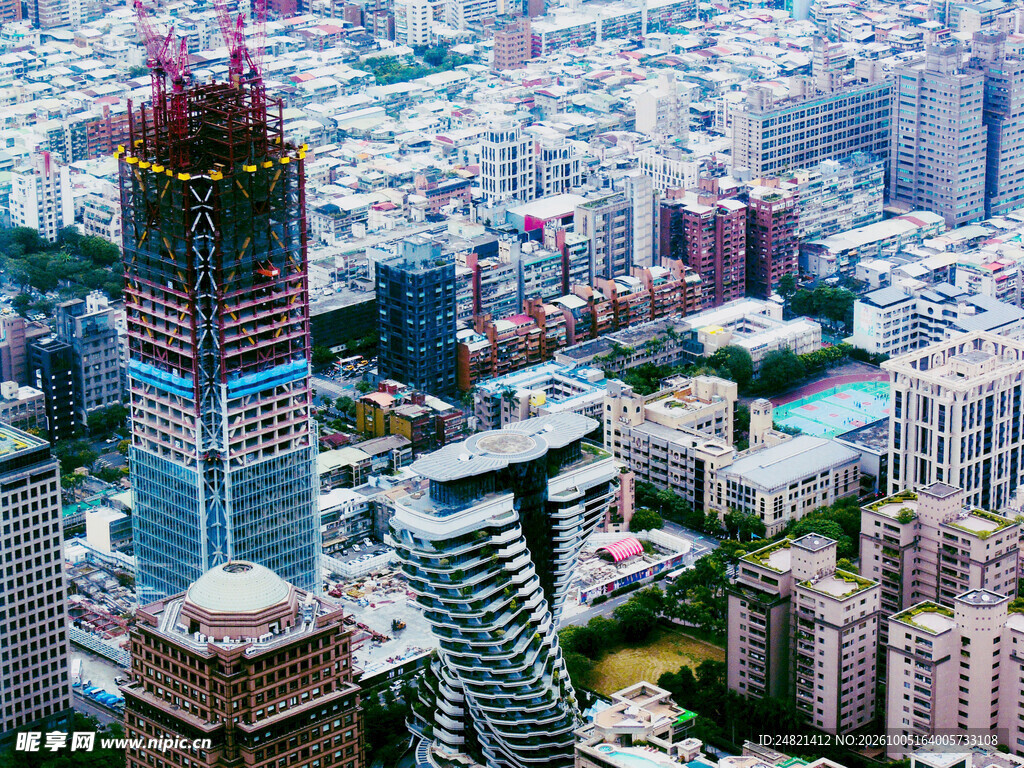 城市建筑群高空俯瞰