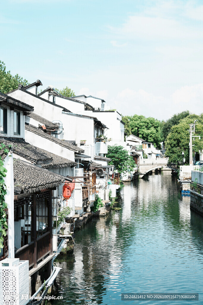 江南水乡古镇河道风光