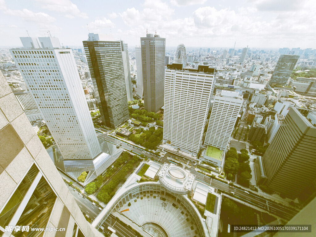 城市商务区鸟瞰效果图