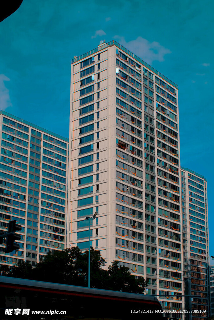 高层现代居民住宅楼