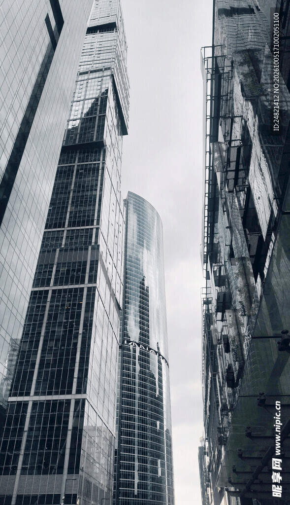 多重曝光城市摩天楼