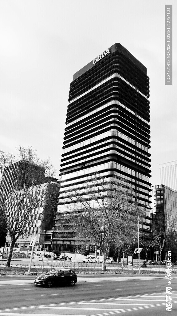 黑白城市摩天大楼街景