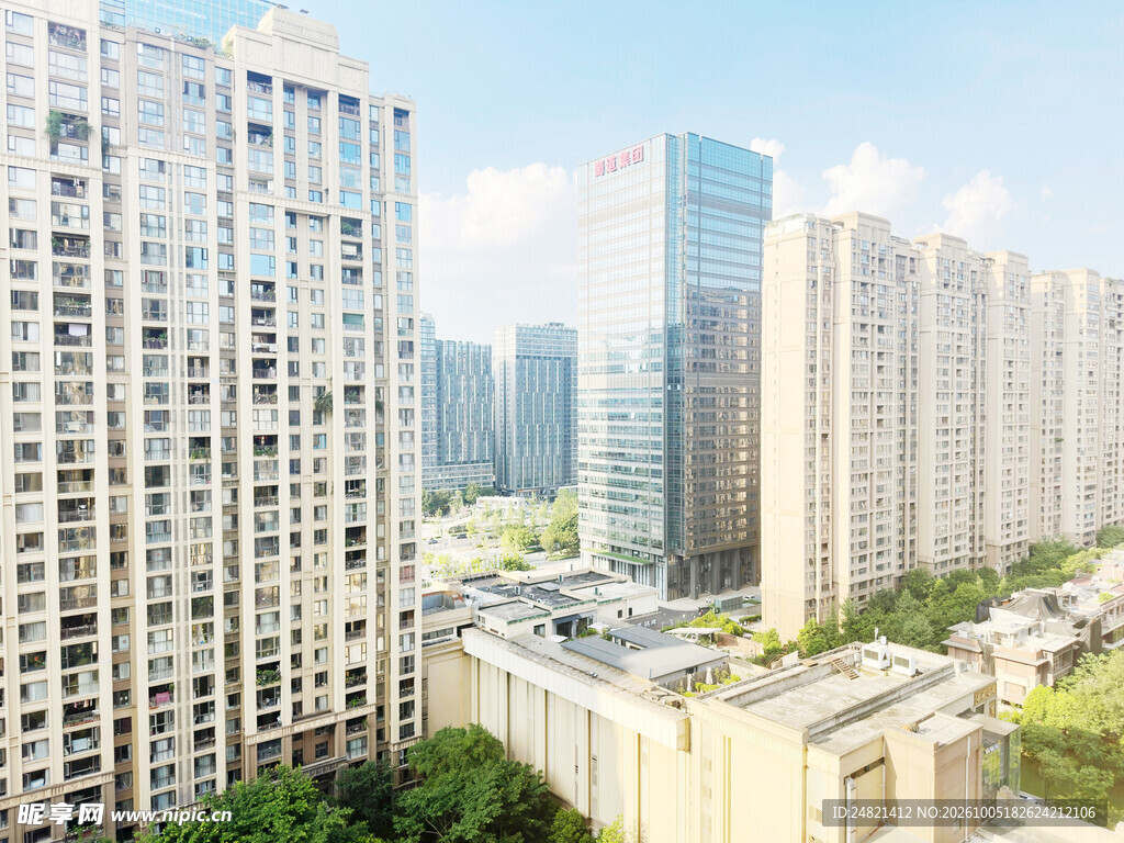城市高层建筑群景观