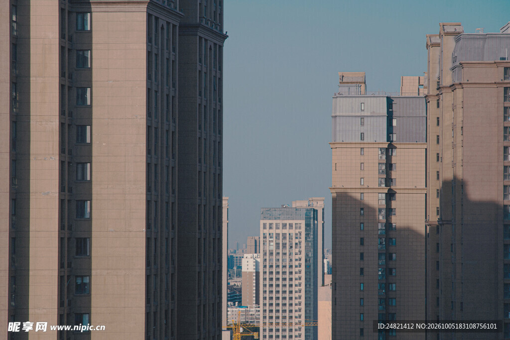 城市高楼建筑群景观