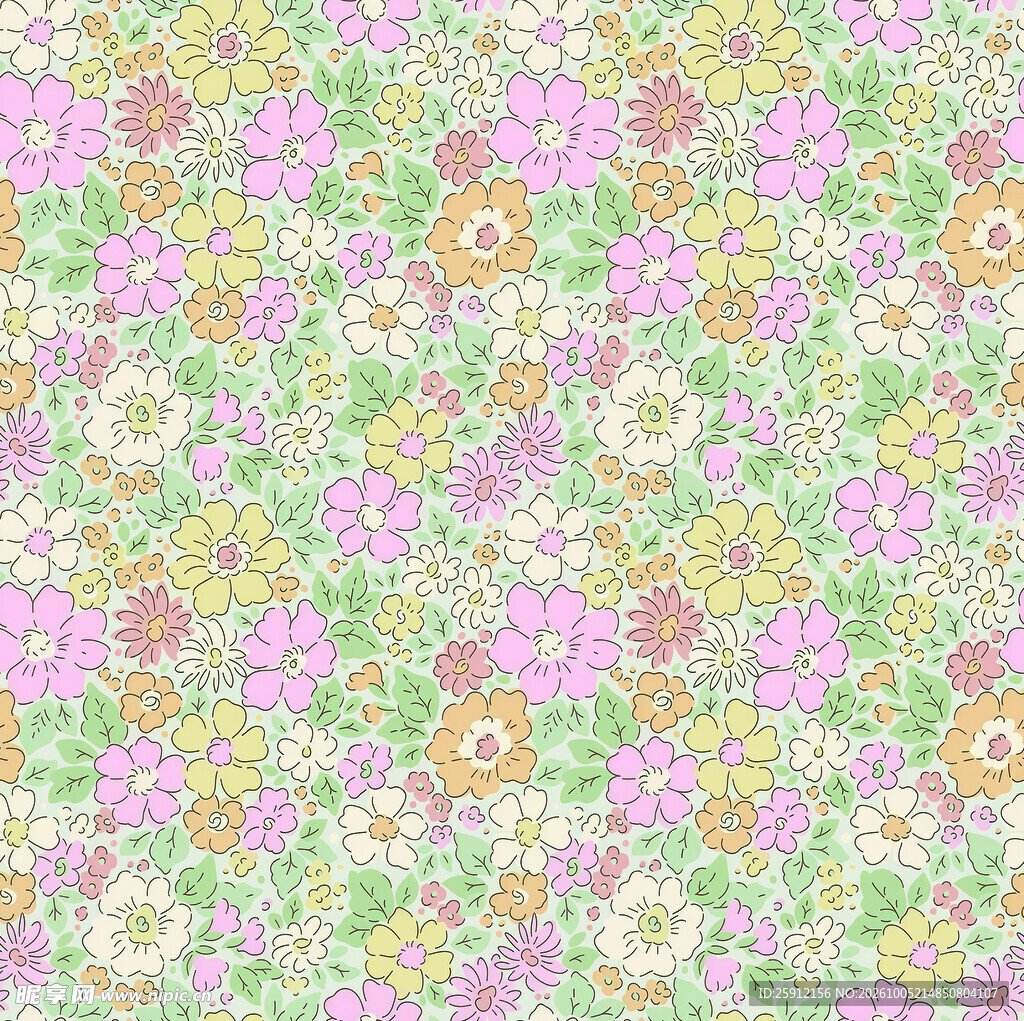 清新小碎花无缝图案