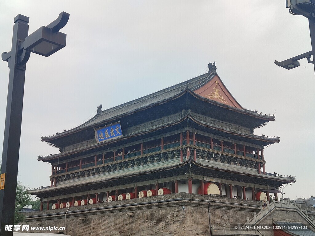 西安鼓楼古建景观