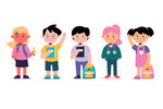 卡通小学生人物合集