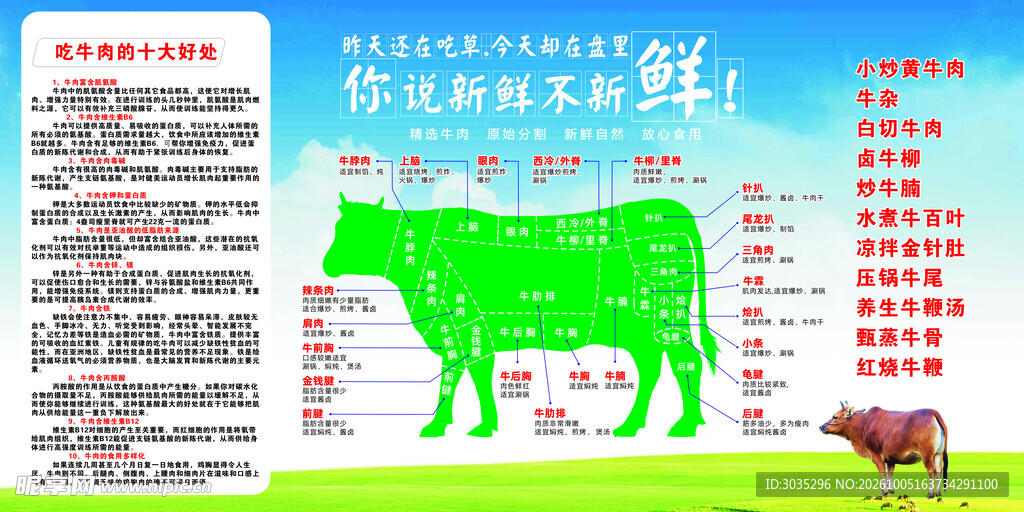 牛的分解图 牛的好处