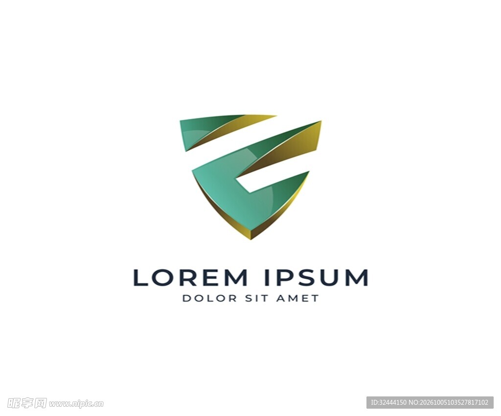 Z形盾牌金属logo设计
