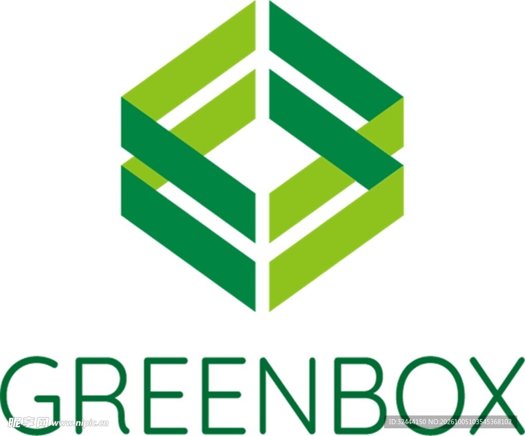 绿色立体盒形品牌logo