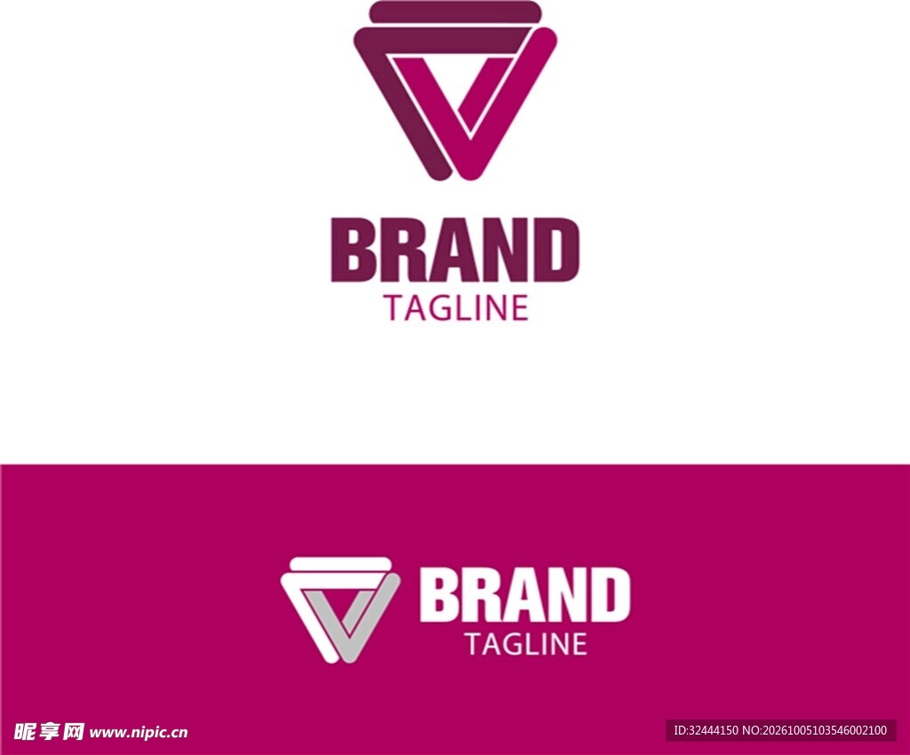 V形三角品牌logo模板