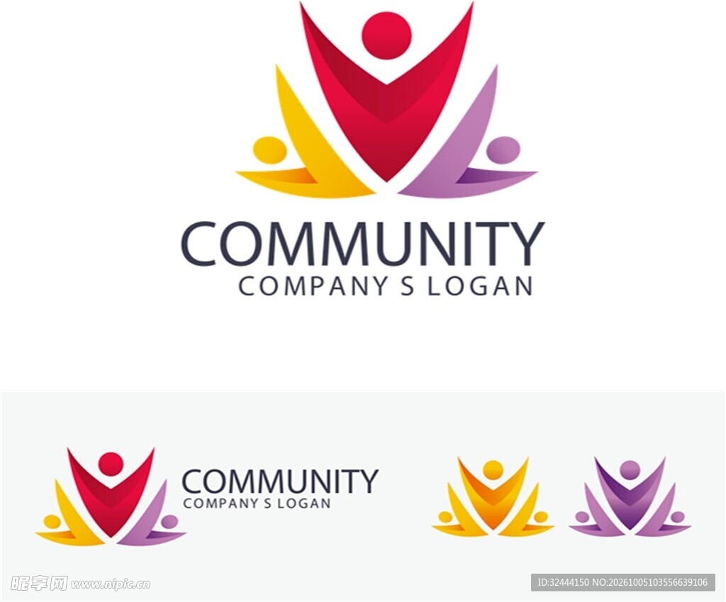 社区团队人形LOGO设计