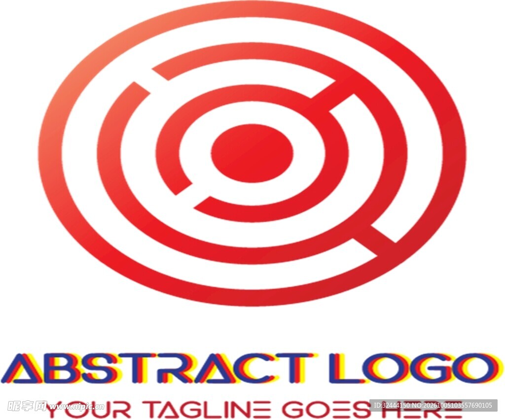 红色环形抽象logo