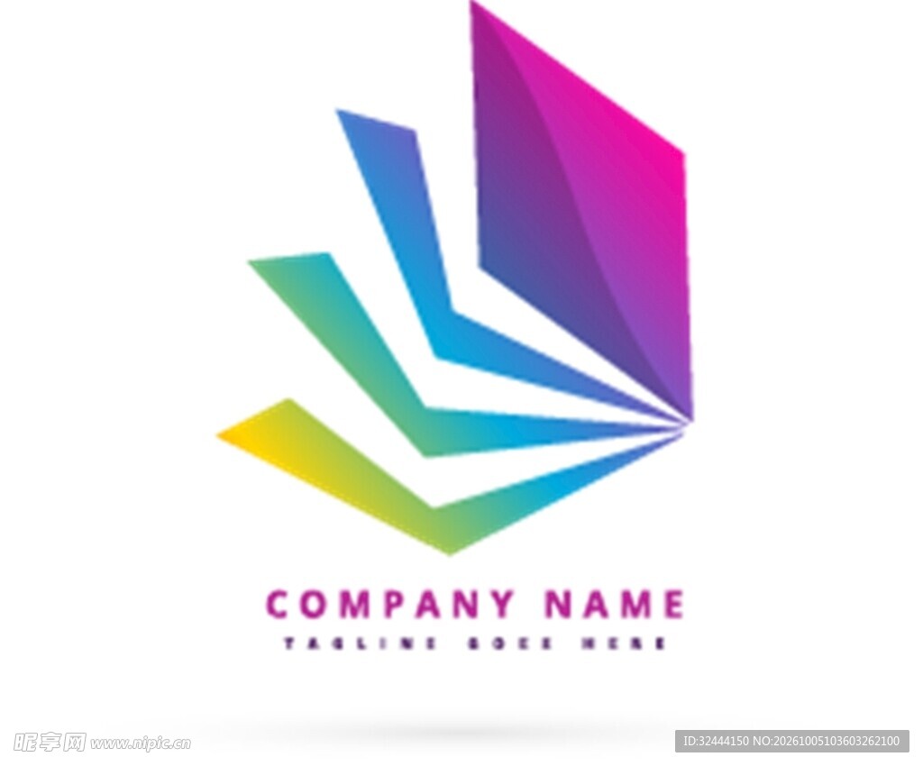 彩色阶梯箭头logo设计