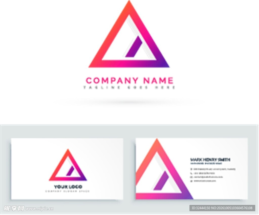 渐变三角logo及名片设计