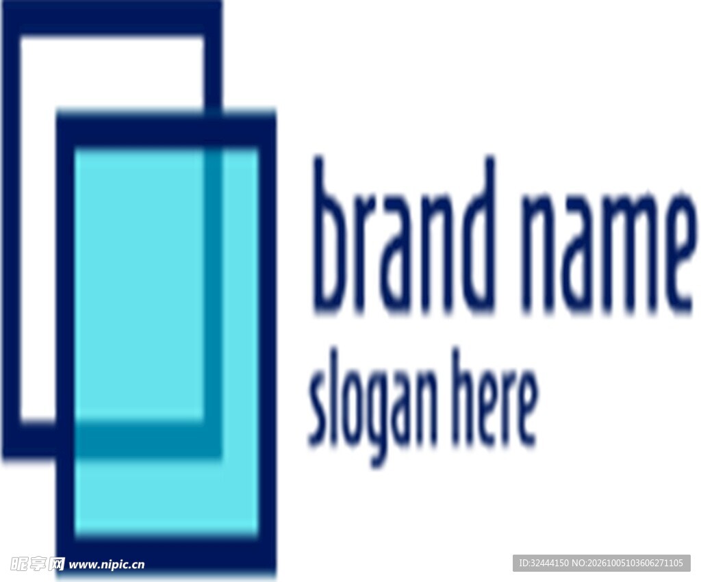 简约方框品牌logo模板