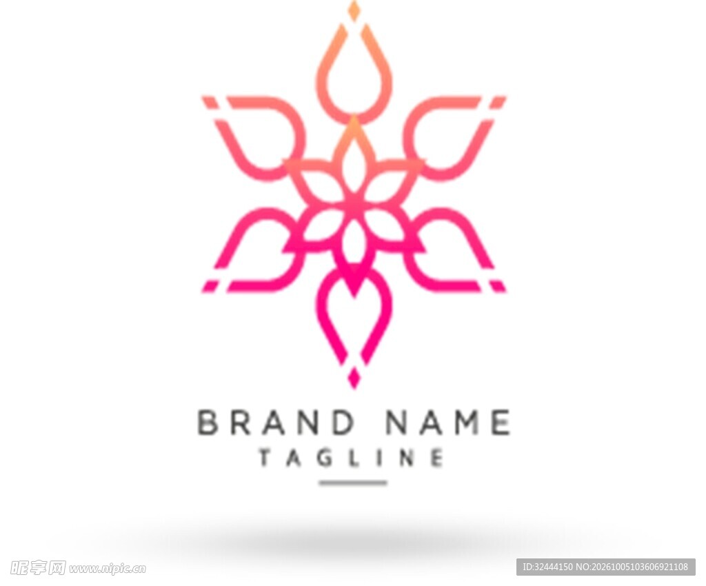 渐变花型品牌logo设计