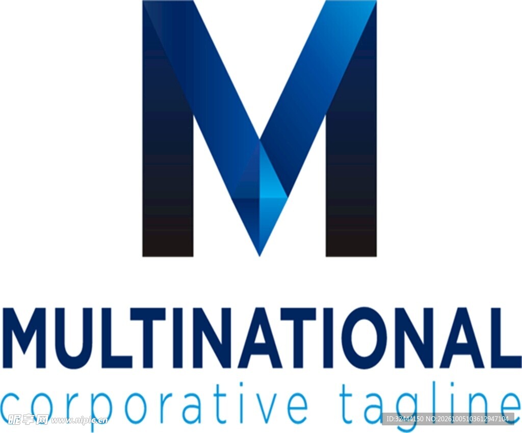 蓝色M字母企业logo