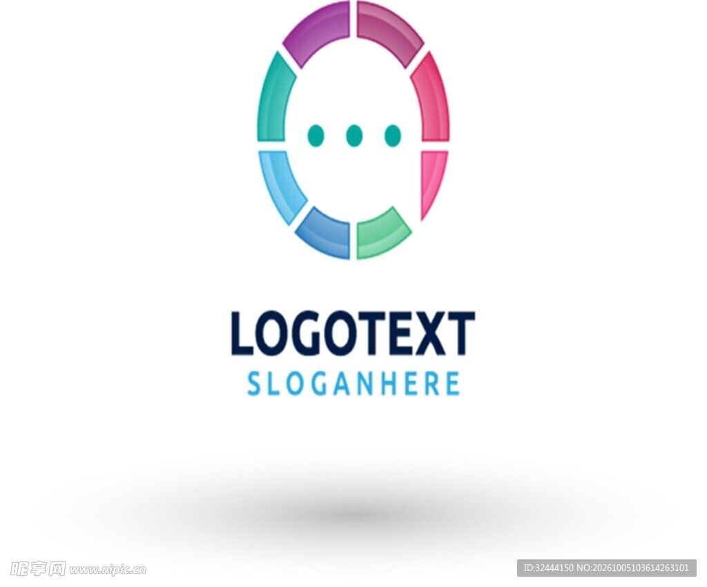 渐变环形对话LOGO设计