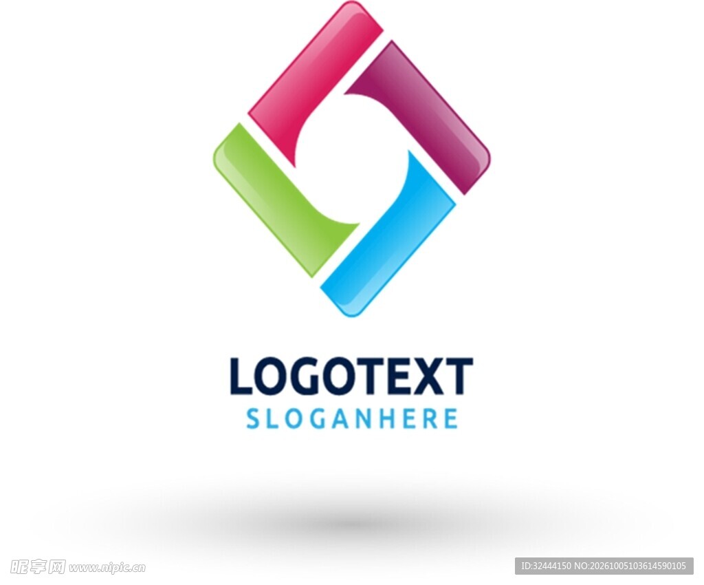 彩色菱形创意logo模板