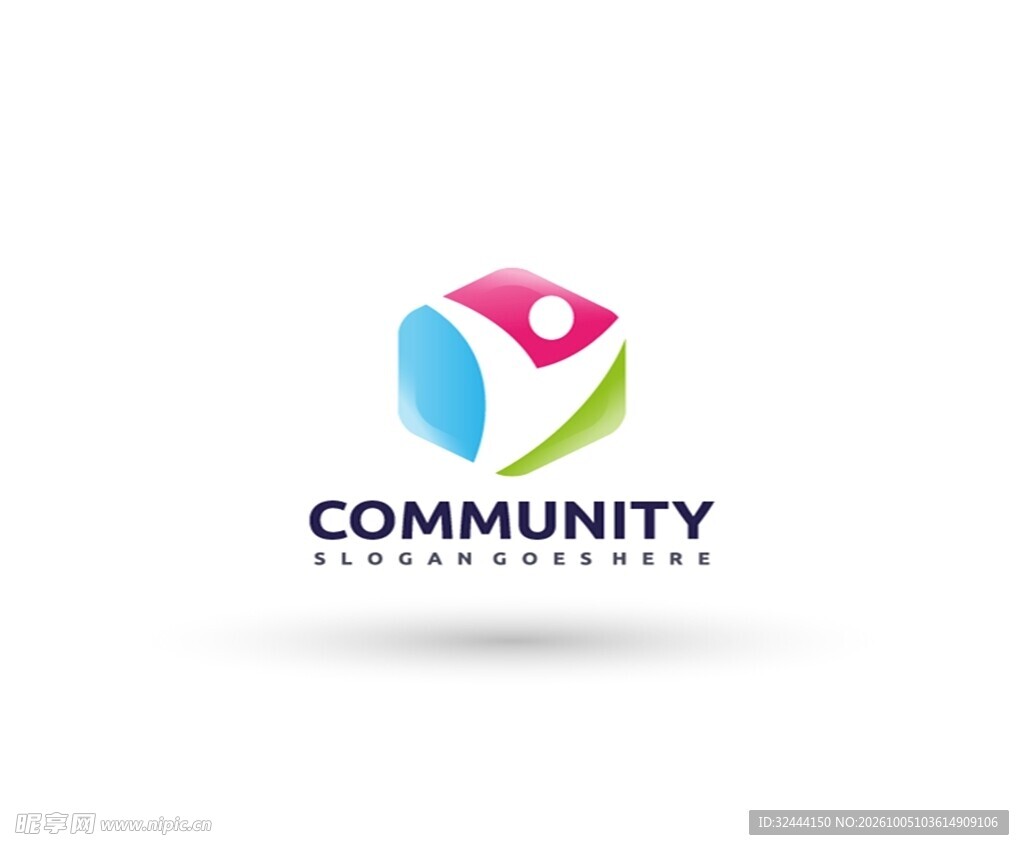 社区创意立体logo