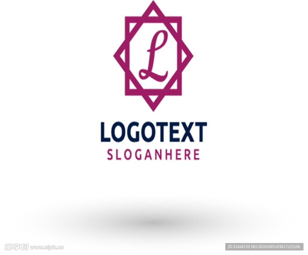 L字母几何星型logo