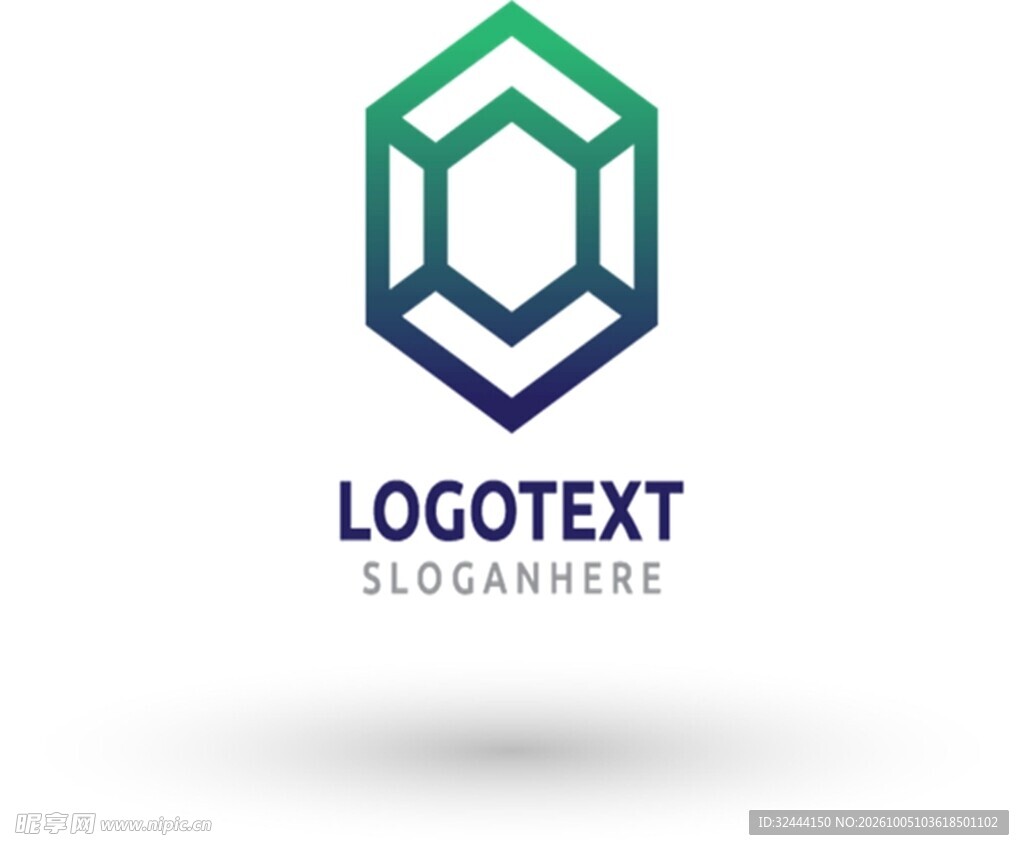六边形科技线条logo设计