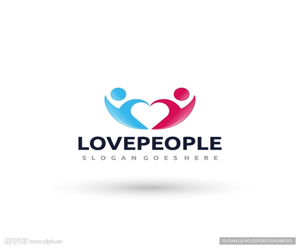 爱心人形公益logo设计