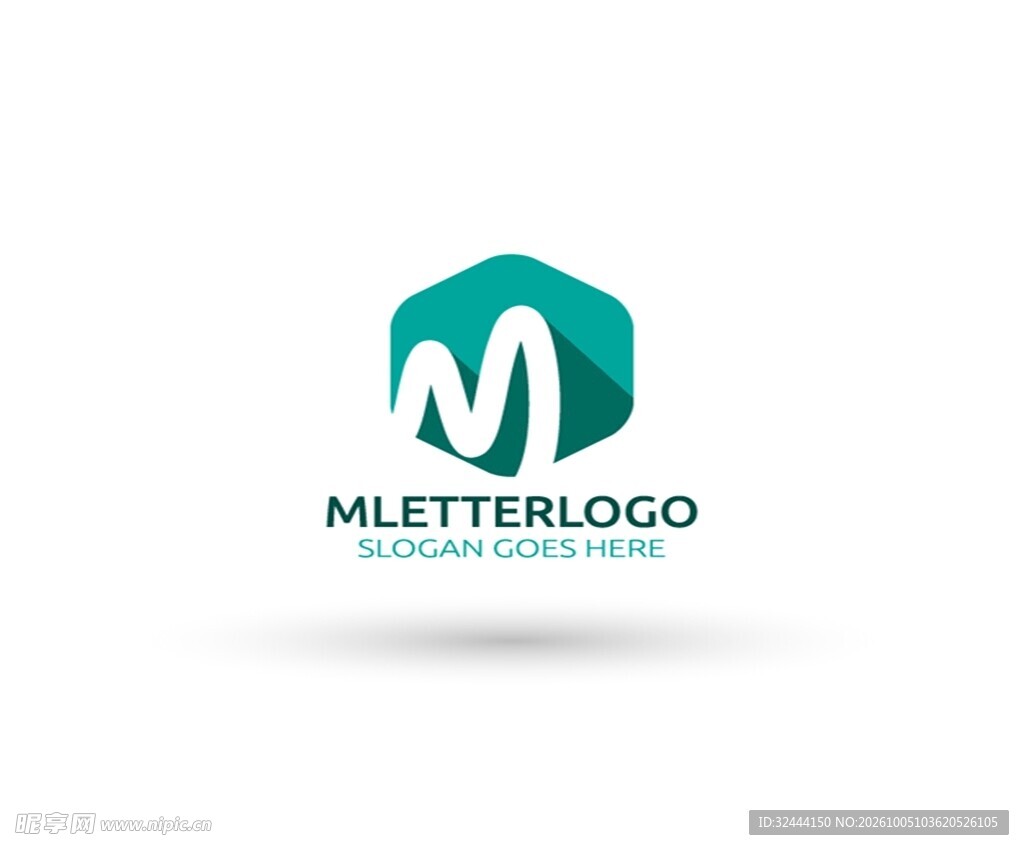 M字母立体logo设计