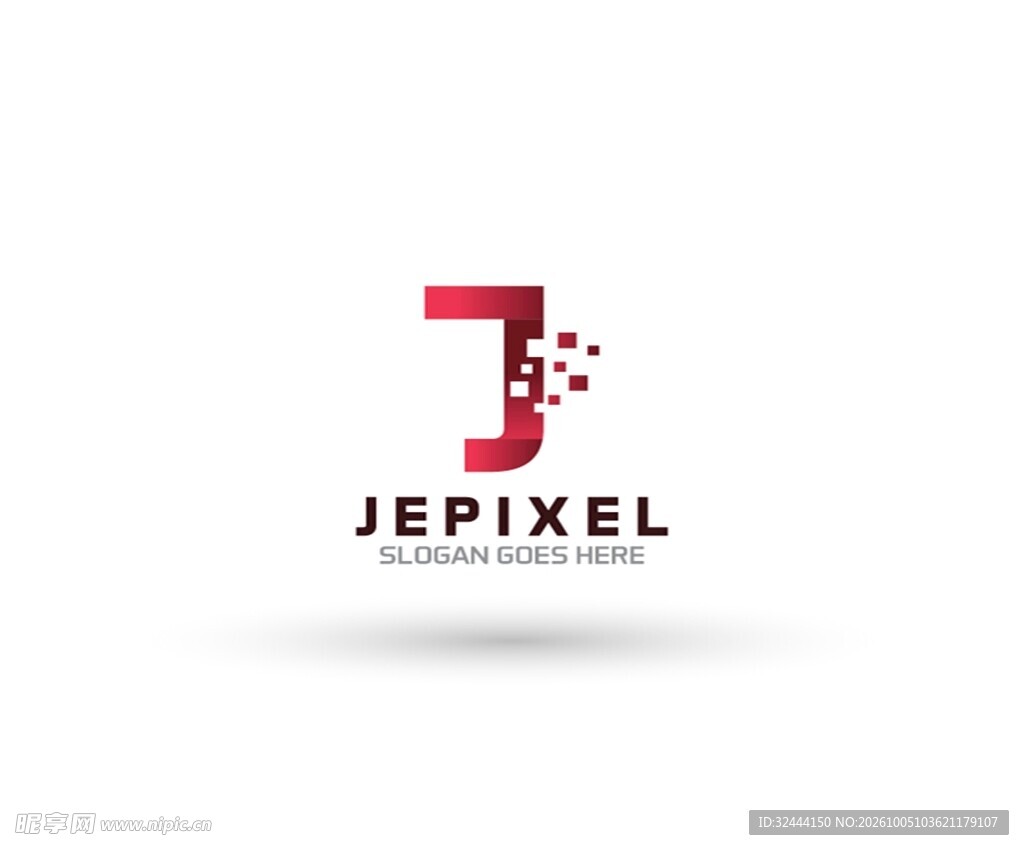 J字母像素创意logo