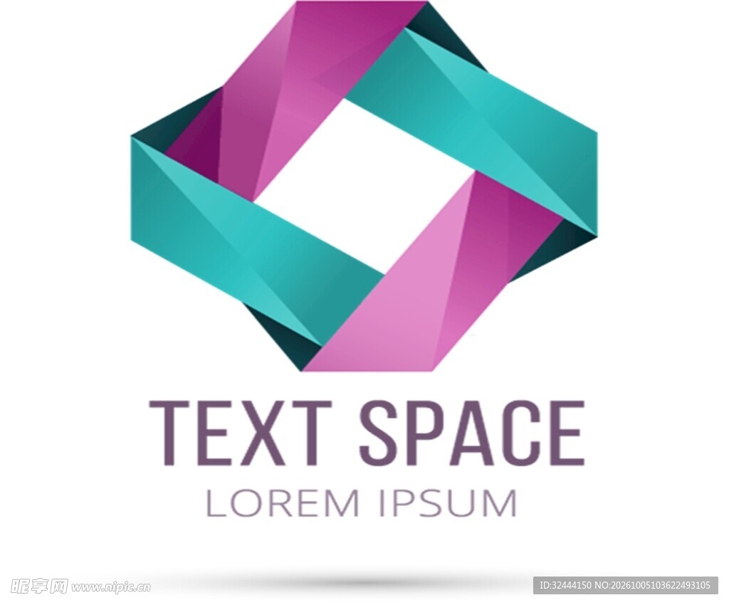 渐变立体几何logo设计